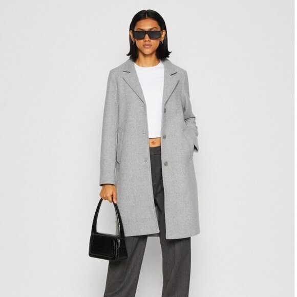 Abercrombie Wool The Dad Coat in Grey Houndstooth Size Small - Picture 1 of 6